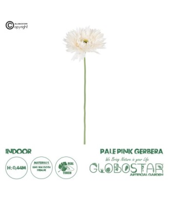 GloboStar® Artificial Garden PALE PINK GERBERABRANCH 21204 Τεχνητό Διακοσμητικό Κλαδί Ζέρμπερας Απαλό Ροζ Y44cm